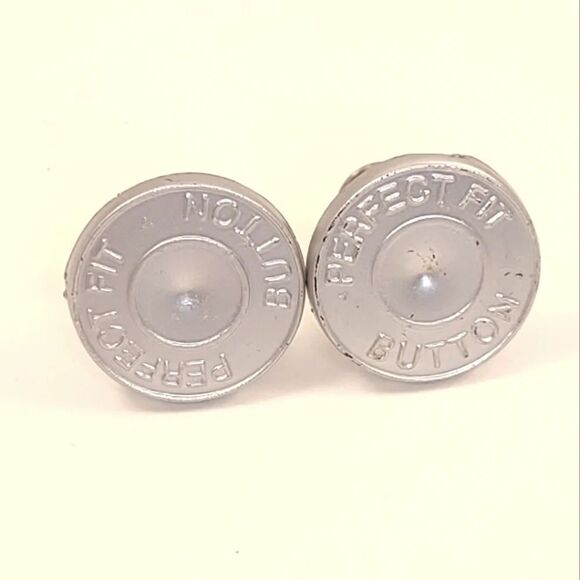 Button Pins for Jeans Jean Buttons Pins No Sew Set of 2 Replacement Silver - Picture 6 of 12
